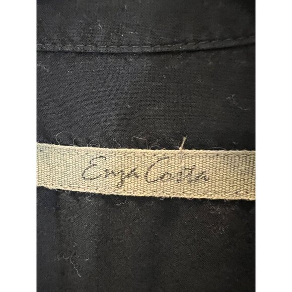 ENZA COSTA Black Sleeveless Challis Utility Drawstring Waist Jumpsuit - Size M - Picture 12 of 15